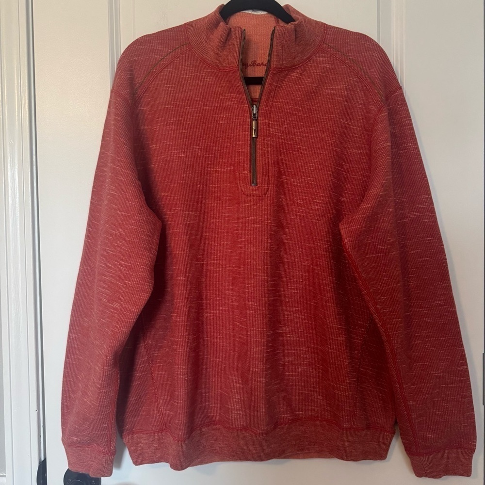 Tommy Bahama Men's Flipsider Revisable Quarter Zip XL Sweater